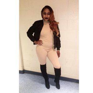 Shear nude body suit